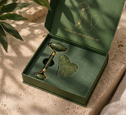 Jade Facial Roller & Gua Sha Set