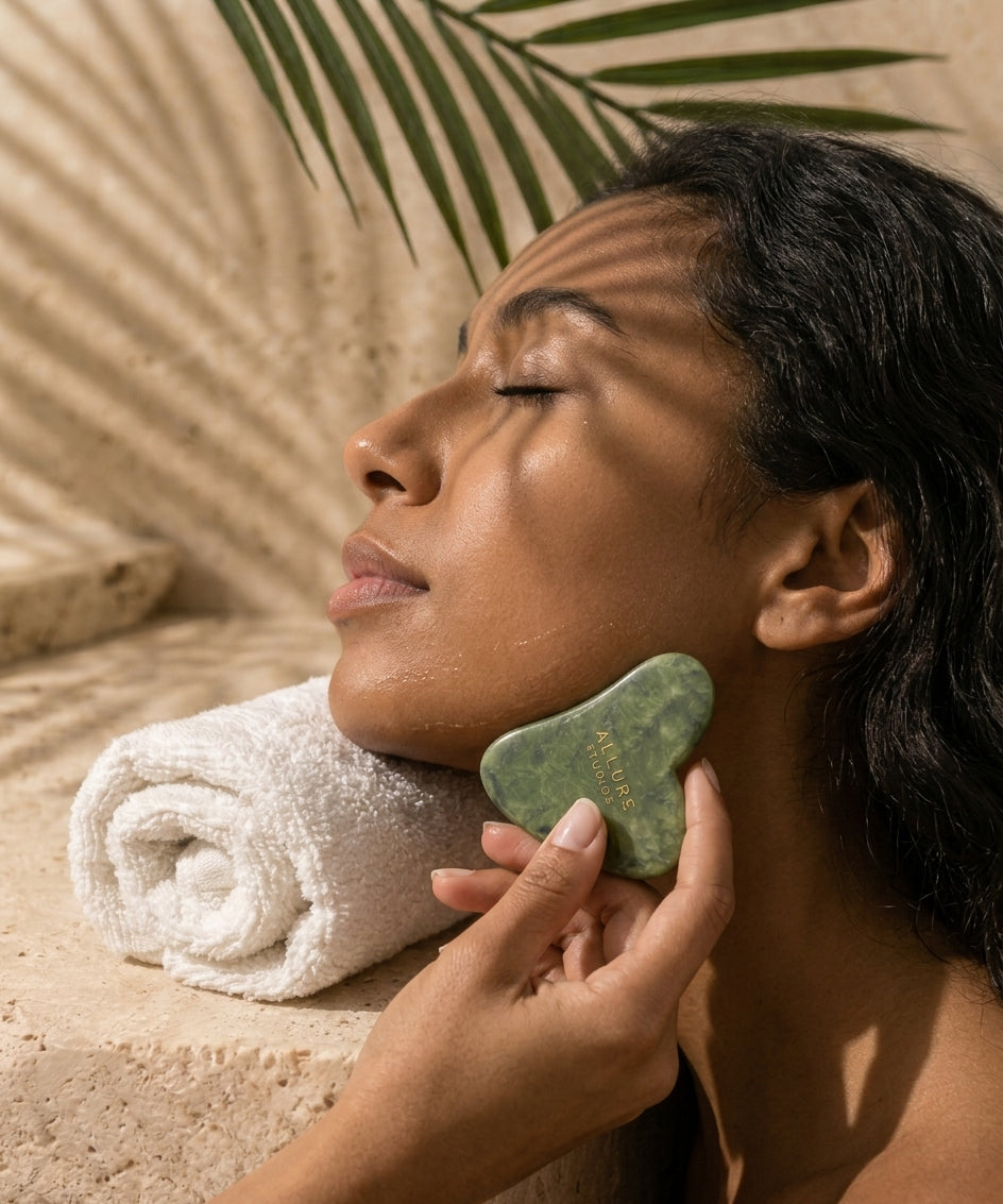 Jade Facial Roller & Gua Sha Set