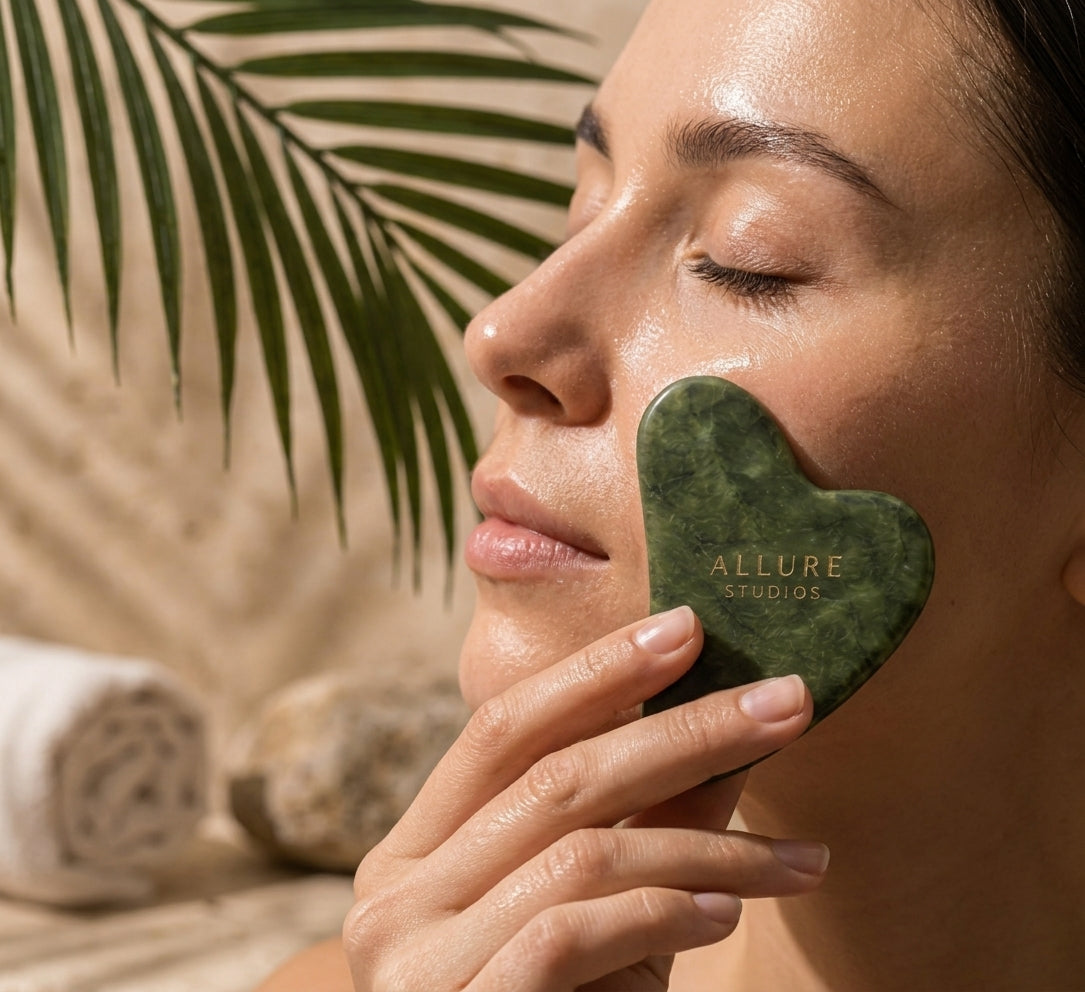 Jade Facial Roller & Gua Sha Set