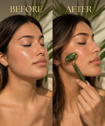 Jade Facial Roller & Gua Sha Set